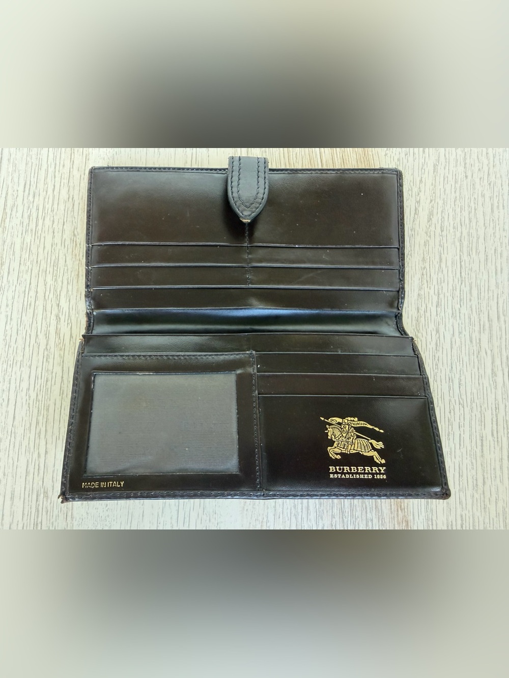 Authentic Burberry Haymarket Check Continental Wallet Brown Leather - Picture 7 of 16